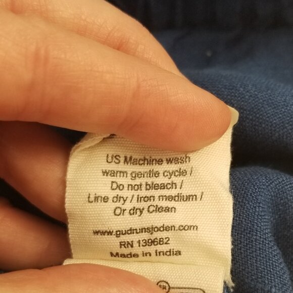 Gudrun Sjoden Linen Wide-leg Pants -L- Blue - Scandi, Lagenlook, - Picture 6 of 6